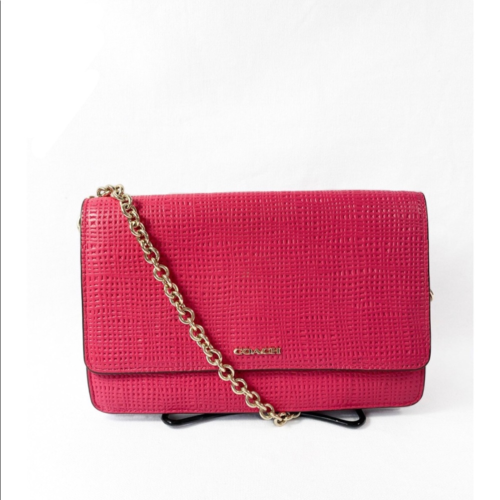 Coach Hot Pink Leather crossbody